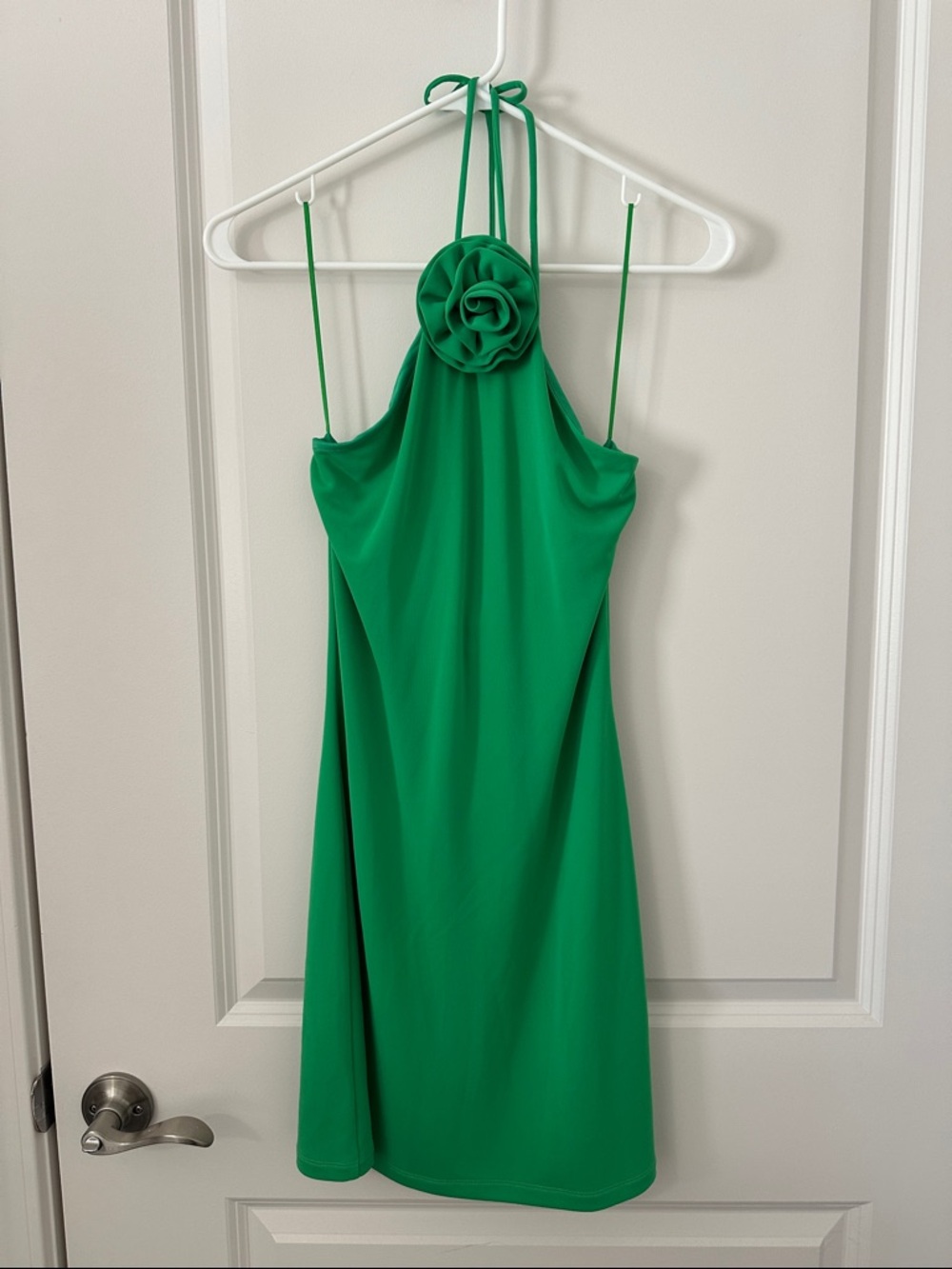 Gianni Bini Emerald Green Halter Mini Dress with Rosette